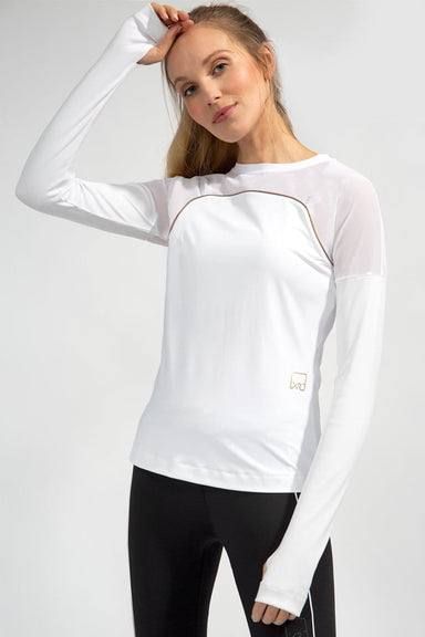 White long sleeve sport t-shirt for women
