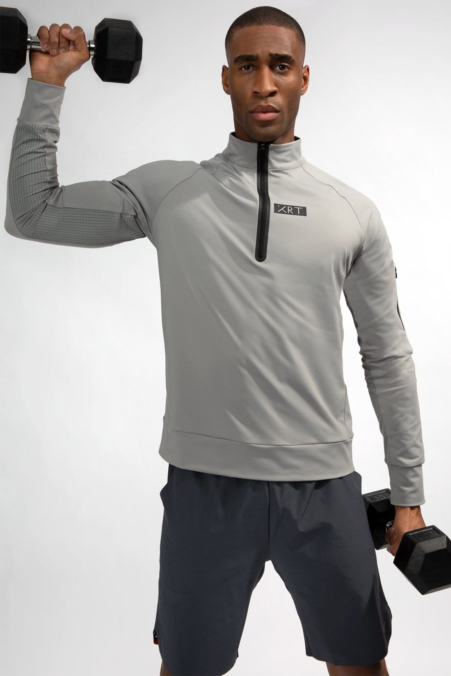 XRT grey zip long sleeve sport t-shirt
